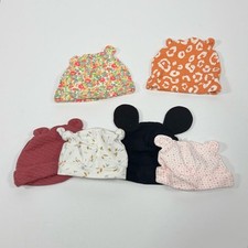 6 Pack Infant/Newborn Mouse  Bear Ear Hat Bundle Floral Leopard Quilted Beanie