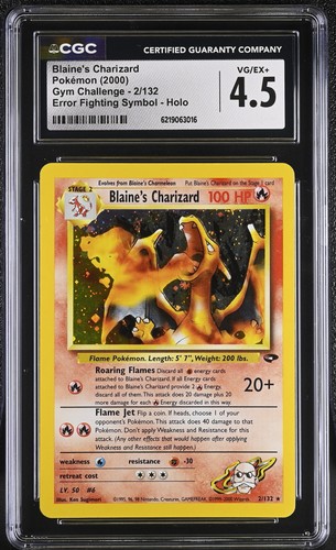 Blaine's Charizard (Unlimited) graded CGC 4.5 for sale on eBay