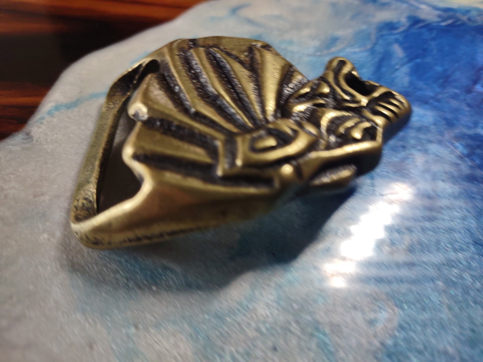 Trinity Solid Brass Belt Buckle Roaring Lion Head… - image 4