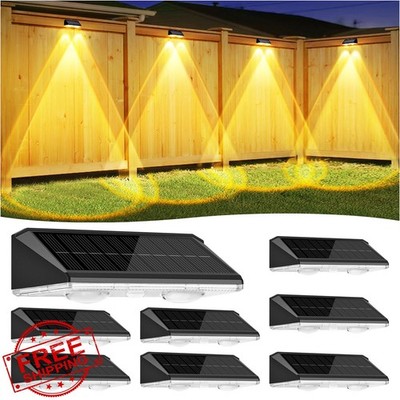 Wanderblooms Solar Fence Lights 8 Pack Warm/Neutral/Cool White