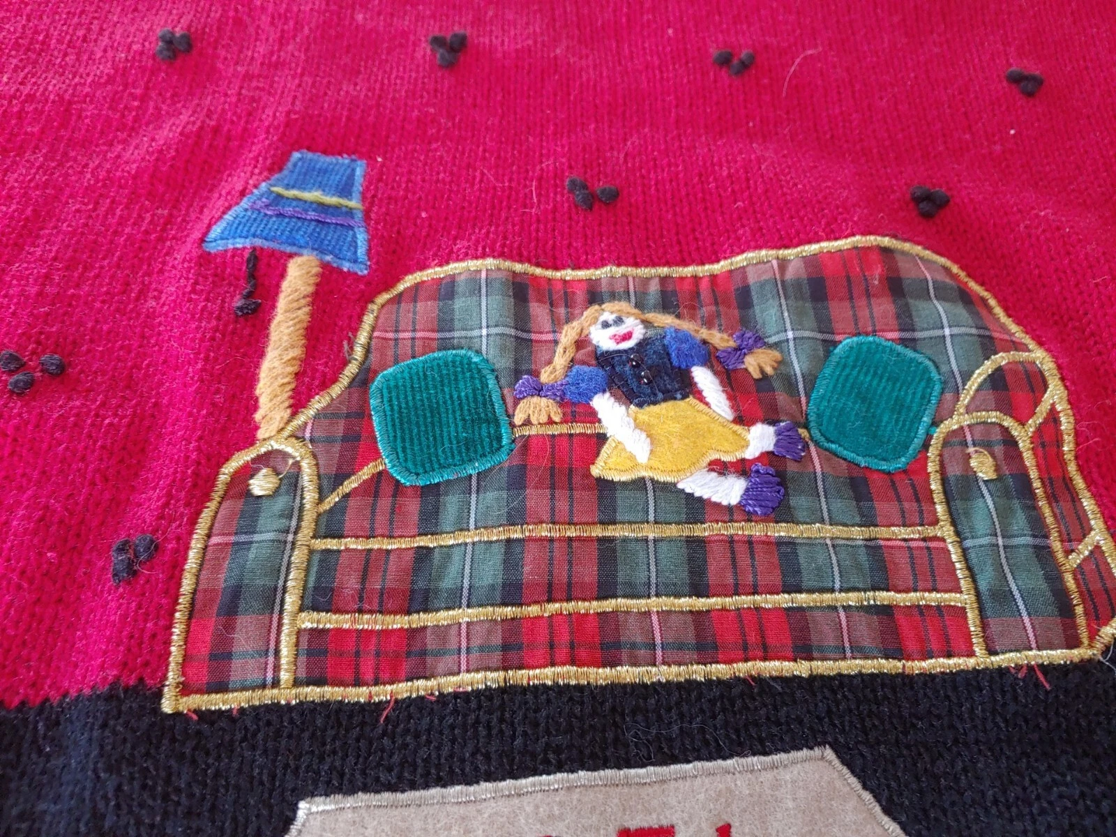 Vintage 3d Christmas Sweater Ugly Mock Turtleneck Pullover Gift Tree Train M