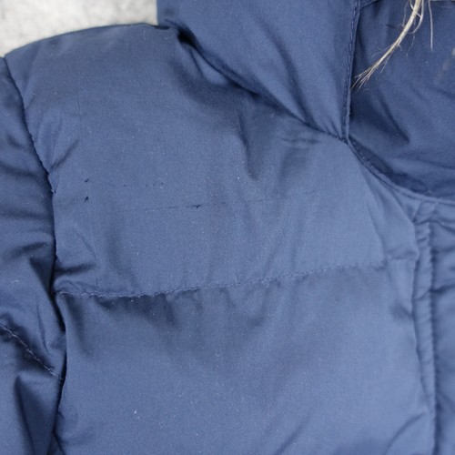 Uniqlo Coat Girls 7 8 Blue Puffer Hooded Faux Fur Trim Quilted Jacket Puff Kids - Picture 6 of 14