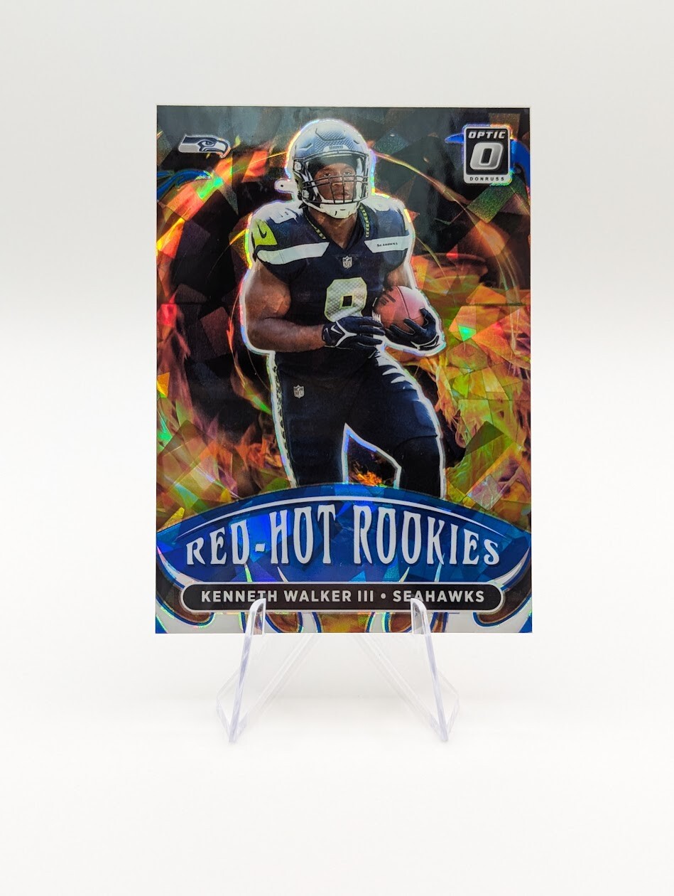 Kenneth Walker III 2022 Donruss Optic RC Red-Hot Rookies Blue Ice SP /15 #RHR-7