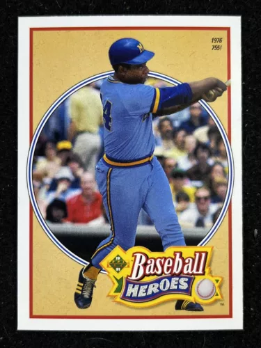 1991 UPPER DECK- BASEBALL HEROES- HANK AARON #25 of 27 BRAVES