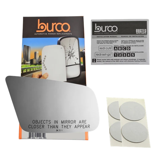 3511 Fits 87-93 Ford Mustang Passenger Convex Manual Mirror Glass No Rear Mount