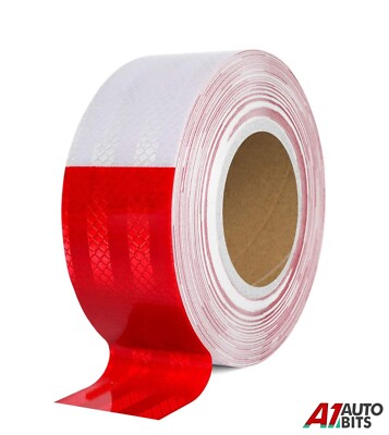 High Intensity Reflective Red White Hi Viz Self Adhesive Hazard Strip 45M Length