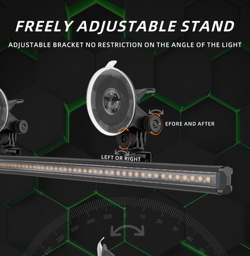 48 LED Emergency Strobe Light Windshield Dash Hazard Flashing Light Amber White - Picture 6 of 11