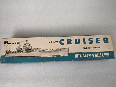 Monogram B3 US Navy Cruiser ''USS Chicago' Wood Model Kit - New in Box