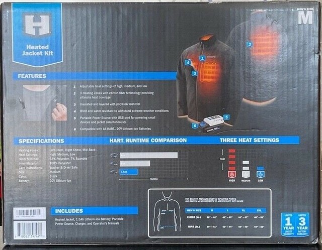 Hart Heated Jacket Kit Adjustable Heat 