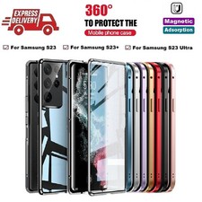 For Samsung S23 FE S23+ Ultra 5G 360� Full Cover Magnetic Absorption Metal Case
