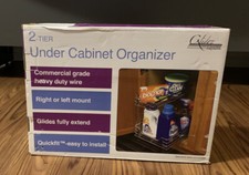 2 Tier Sliding Pull Out Stainless Steel Under Cabinet Organizer NEW FAST SHIP