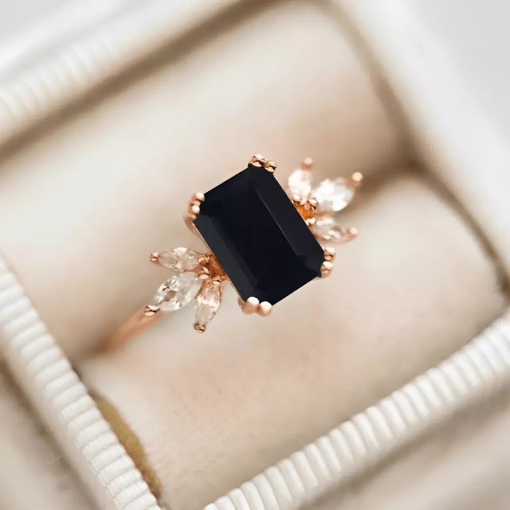 Black onyx rings for women outlet