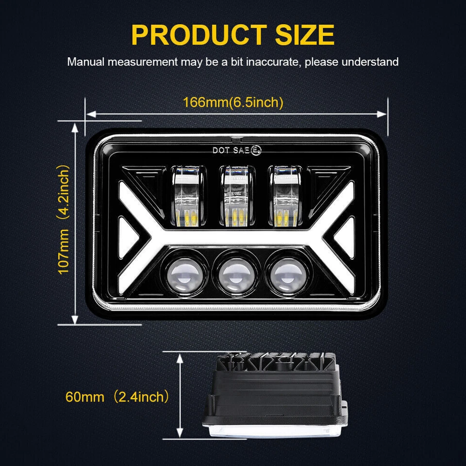 Faro LED PUNTO DRL alto/bajo para moto Suzuki DRZ400SM DRZ400S DRZ250 4x6" Foto 4 de 4