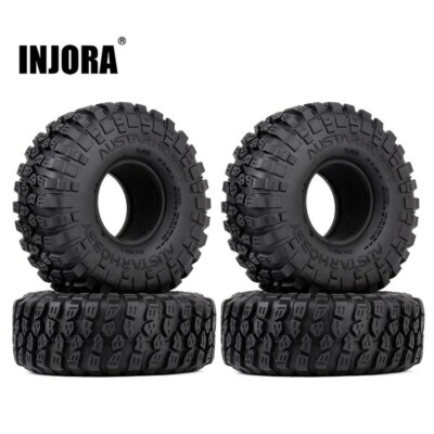 INJORA 4PCS 1.9'' 121*45mm Soft Rubber Tyre Terrain Tires for 1/10 RC Crawler