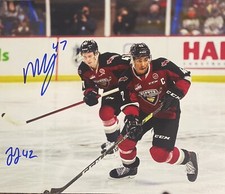 Justin SOURDIF & Mazden LESLIE Signed 8x10 Photo! FLORIDA PANTHERS !! W/COA