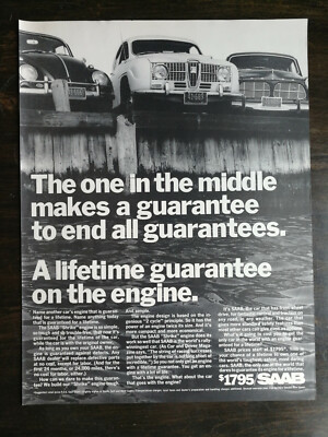Vintage 1967 Saab with Shrike Engine Full Page Original Ad 721