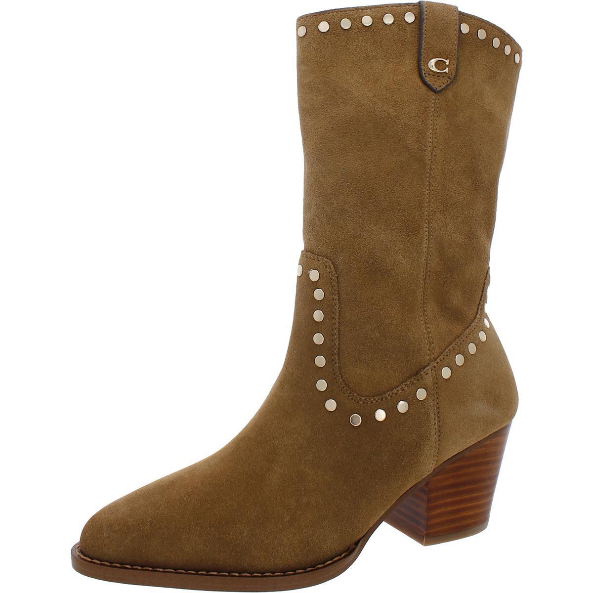 Женские ботильоны Coach Womens Phoebe Suede коричневого цвета из замши Boots 7 Medium BM BHFO 3435 9290₽