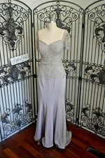 V1166 MONTAGE 117908 OYSTER SZ 8 665 BLACK TIE PARTY FORMAL DRESS GOWN