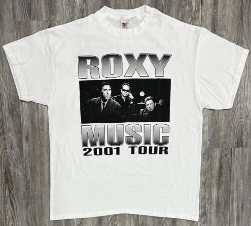 T-shirt double face vintage 2001 Roxy Music World Tour pour homme taille XL - Photo 1 sur 8