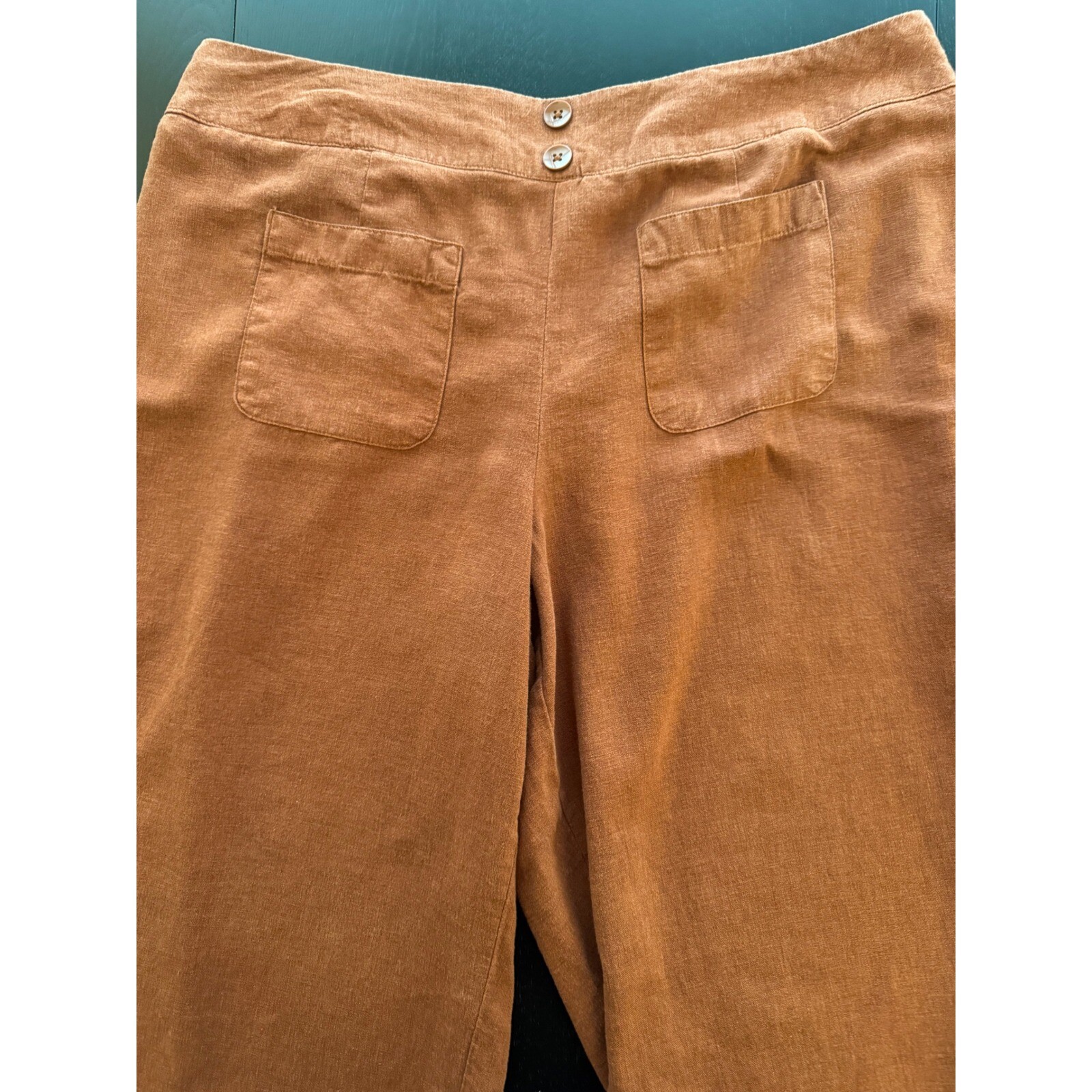 Cato Wide-Leg Linen Blend Pants Womens 18-20W Rust Lightweight Comfort Waist