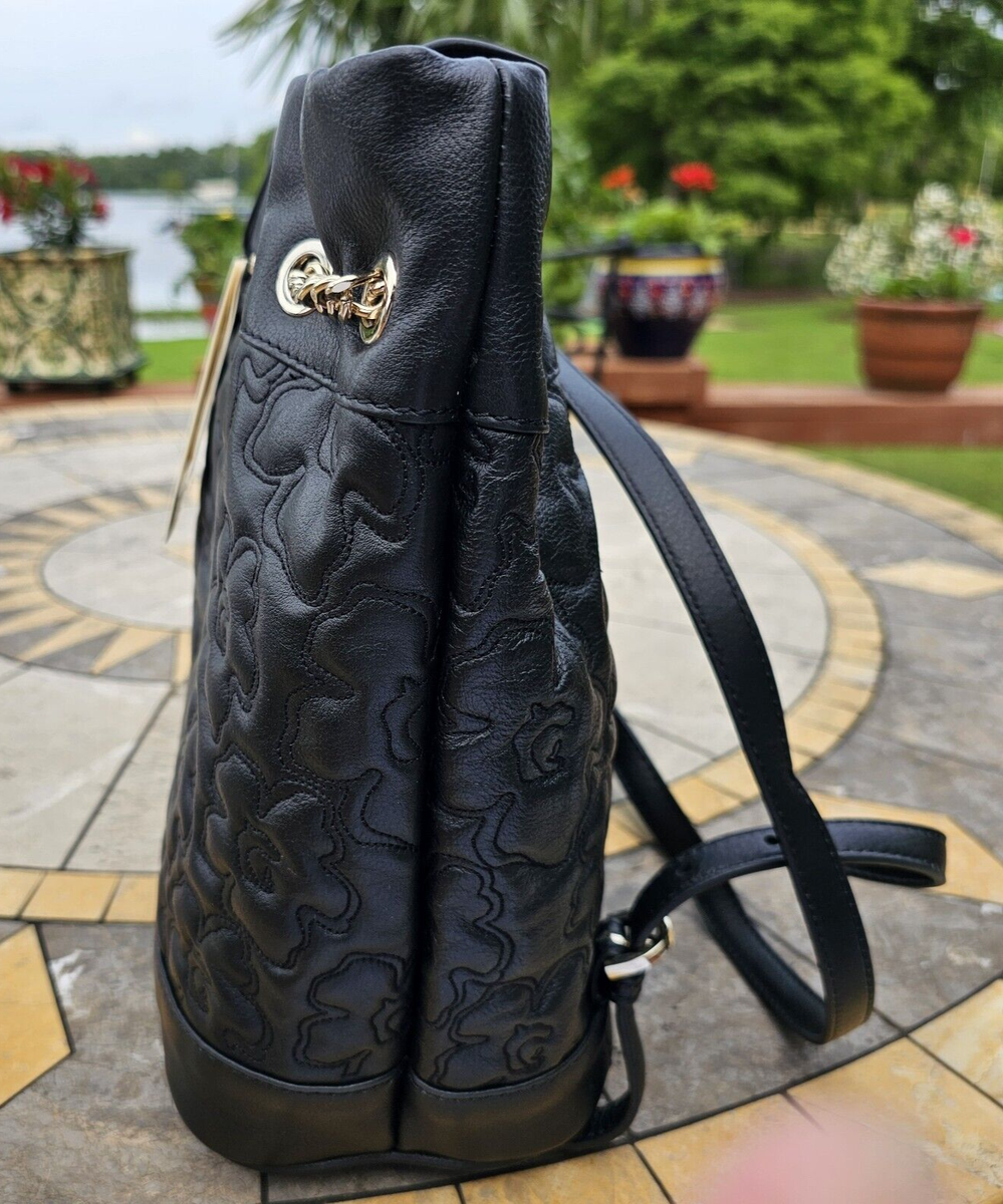 ayssan leather magnolia quilted backpack Ted Baker- AYSSAN- Magnolia Quilted Leather Backpack- Black- $295