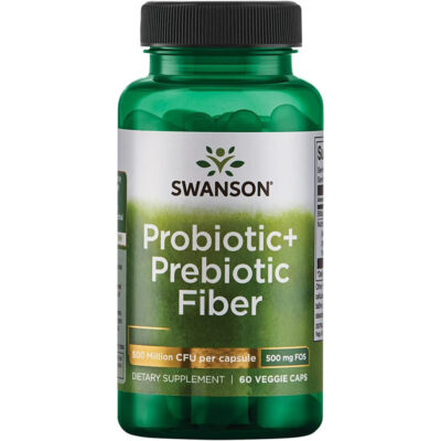 Swanson, Probiotic + Prebiotic Fiber, 500 Million CFU, 60 Kapseln - Blitzversand