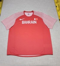 NIKE Pro Elite Bahrain Jersey Shirt Large Mens Red White Made In USA Track Field