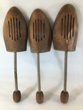 Vintage 3 Wooden Shoe Trees Spring w/Wooden Knob 13" Long Men