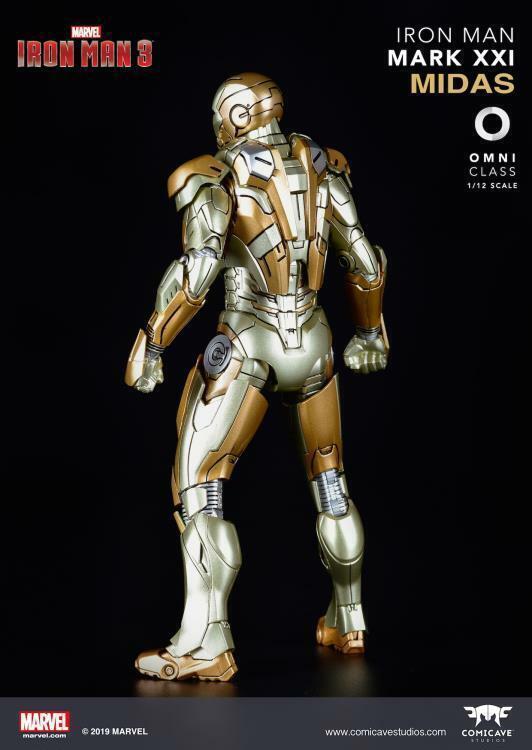 1/12 Iron Man Mark XXI MK21 Midas Golden Color figure W/LED