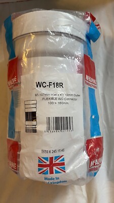 McAlpine WC-F18RFlexibler WC Pfanne WC Anschluss Brandneu Weiß Flexi Conn