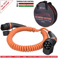 EV Ladekabel spiral/ 10M / 7,4kW / 1x32A / Ty...