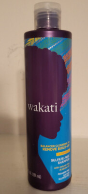 WAKATI NATURAL HAIR SHAMPOO-PARABEN & SULFATE FREE-WITH JOJOBA/SHEA OILS-8 OZ