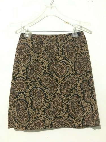 Talbots Size 10 Brown Burgundy Floral Wrap Lined Skirt Stylish Side Button