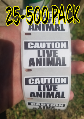 #ad CAUTION LIVE ANIMAL WARNING LABEL STICKERS 25 1000 Pack decal gag joke sticker $2.87