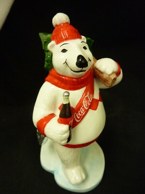 ENESCO COCA COLA 1997 CHRISTMAS POLAR BEAR W/TREE VINTAGE 5 IN