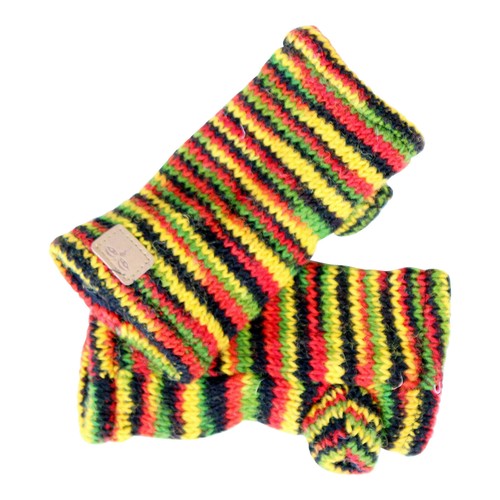 Kids Pulse Warmer Cuffs Hand Knitted in 5 Colors 100% Wool Nepal Hand Warmers - Picture 5 of 6