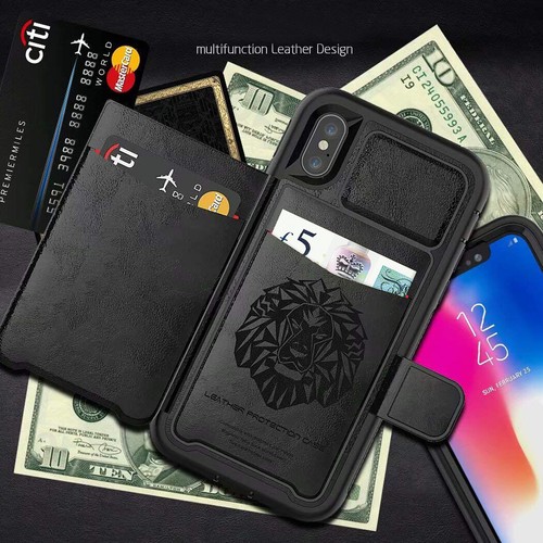 Custodia Per IPHONE X 10 XS 5.8 " Lusso Anti-urto Pelle Robusta Gomma Paraurti - Foto 5 di 21