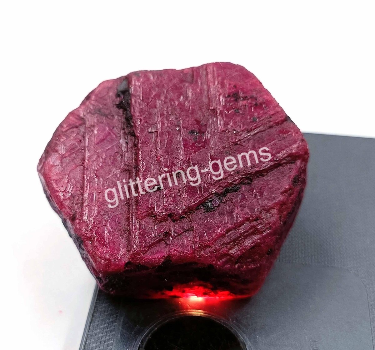 360CT+ Natural Red Ruby Chakri Rough Gemstone IGL Loose Gem