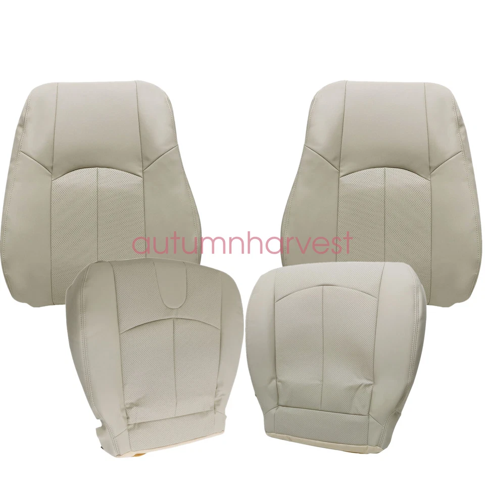 Front Bottom / Top Perforated Leather Seat Cover Tan For 2008-2013 Infiniti G37 - Image 2 of 4