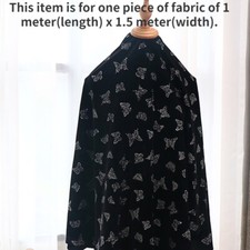 Tissu En Velours Brillant Papillon Noir Pour Robe Tissu DIY 100*150cm Noir