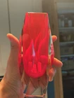 Murano Glass Vase Decor Vtg Luigi Mandruzzato Sommerso Faceted Ruby