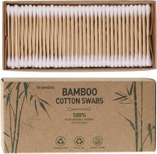 Bamboo Cotton Swabs 500 Count Natural Buds 100 Biodegradable Organic Wooden