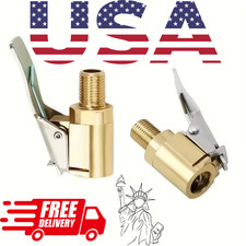 Brass Tire Air Chuck 1-Pack Locking Quick Connect Inflator Hose Adapter No Leak