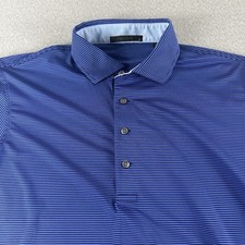 GREYSON Golf Polo Shirt Men  s L Blue Performance Stripe Wolf Logo Outdoor