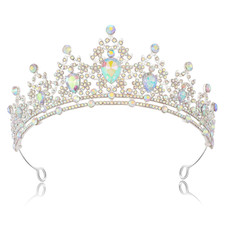 Crystal Wedding Crown Queen Tiara Bride Crowns for Women Rhinestone Princess Bir