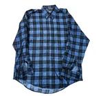 Versace Classic V2 100% Silk Shirt Check 90s Long Sleeve Blue Black Mens 41 16