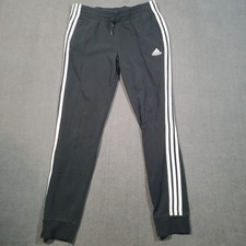 Adidas Joggers Womens Medium Black 3-Stripes Essentials Sweatpants GM5542