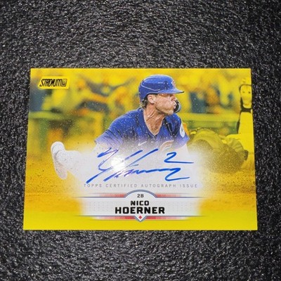 Nico Hoerner 2025 Topps Stadium Club YELLOW Autograph SSP Auto