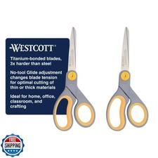 Westcott 8-Inch Titanium-Bonded Scissors with Adjustable Glide Feature for Of