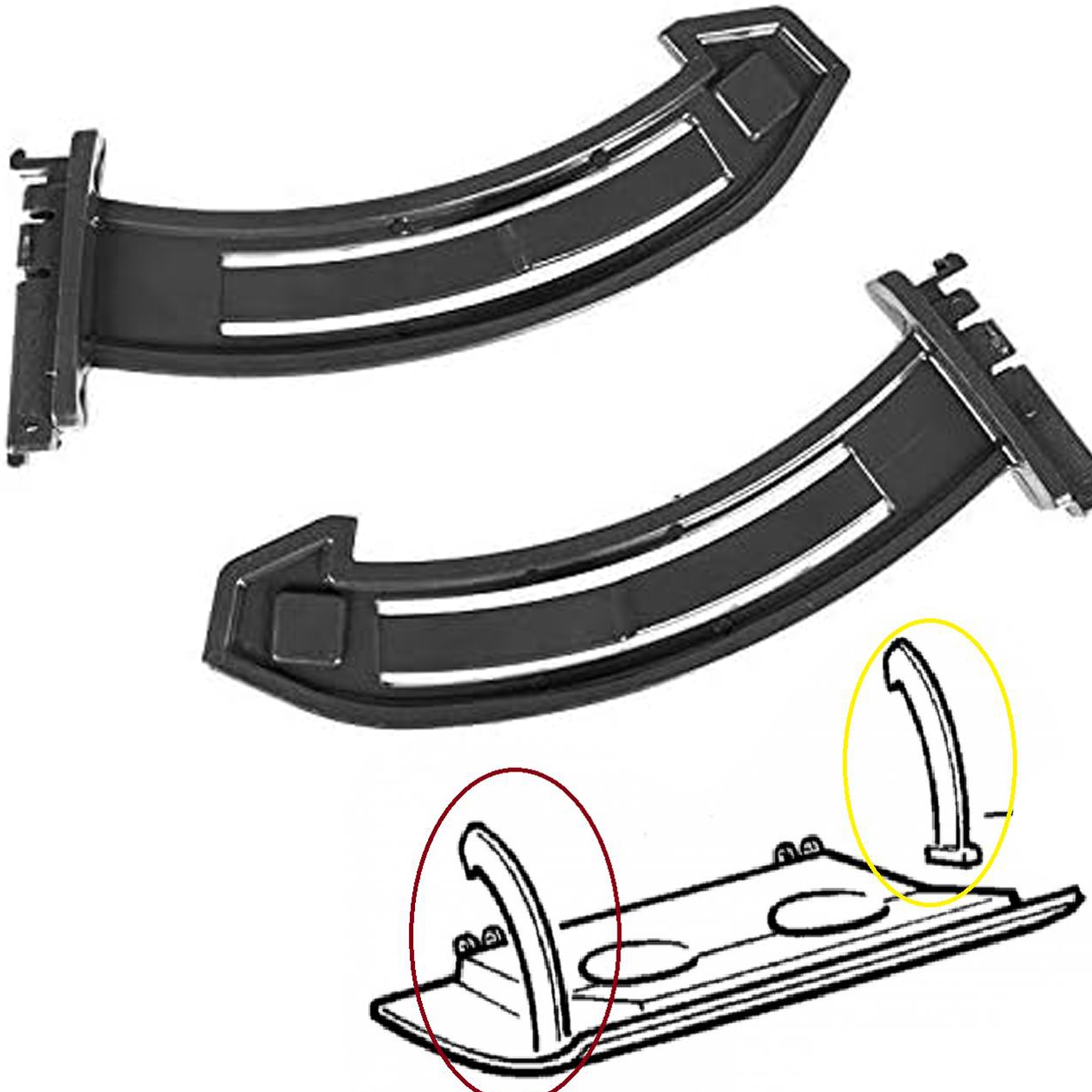 Charnière boîte à gants Opel Astra G kit complet avec bras de fixation noir 5114275
